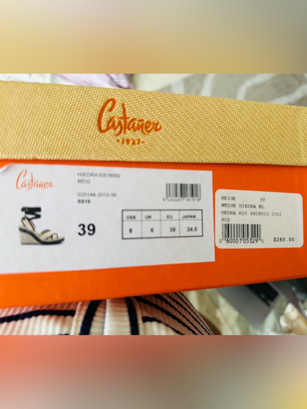 Castaner Hiedra Two-Tone Canvas Espadrille Wedge Sandals in Beige&Black/ 8/NWT - Picture 14 of 16
